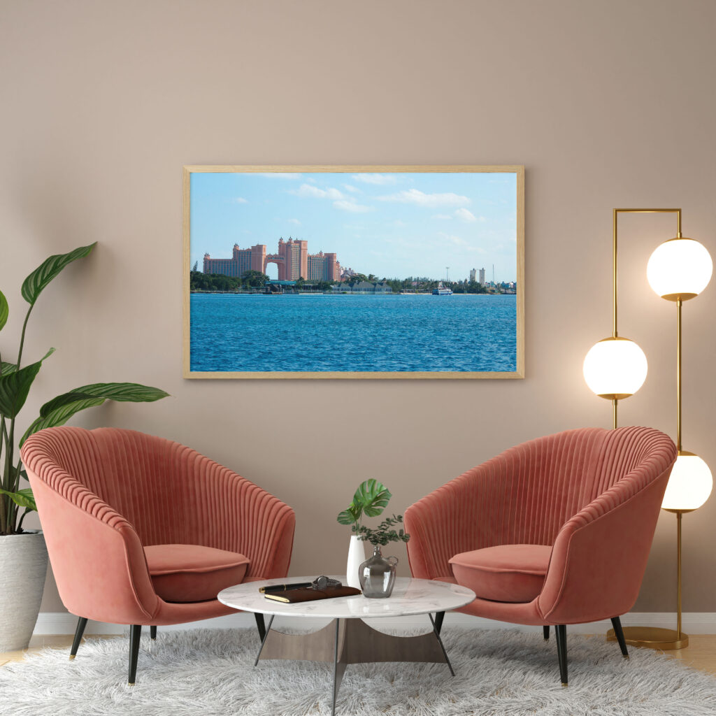 Poster Frame in living room Psd Mockup